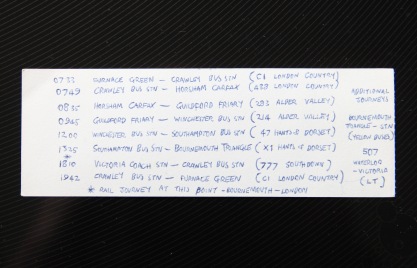 The journey, including timings as recorded on the back of the ticket.